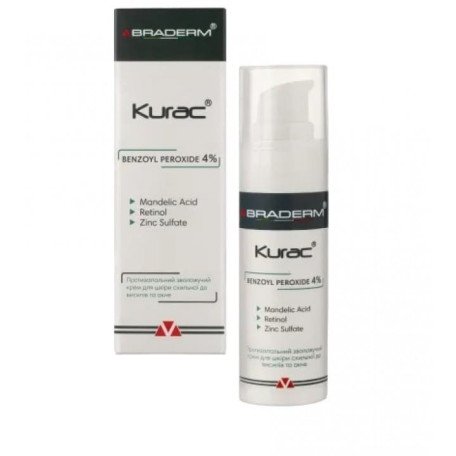 Braderm Kurac cream Активний протизапальний крем з Бензоїл пероксидом 4%