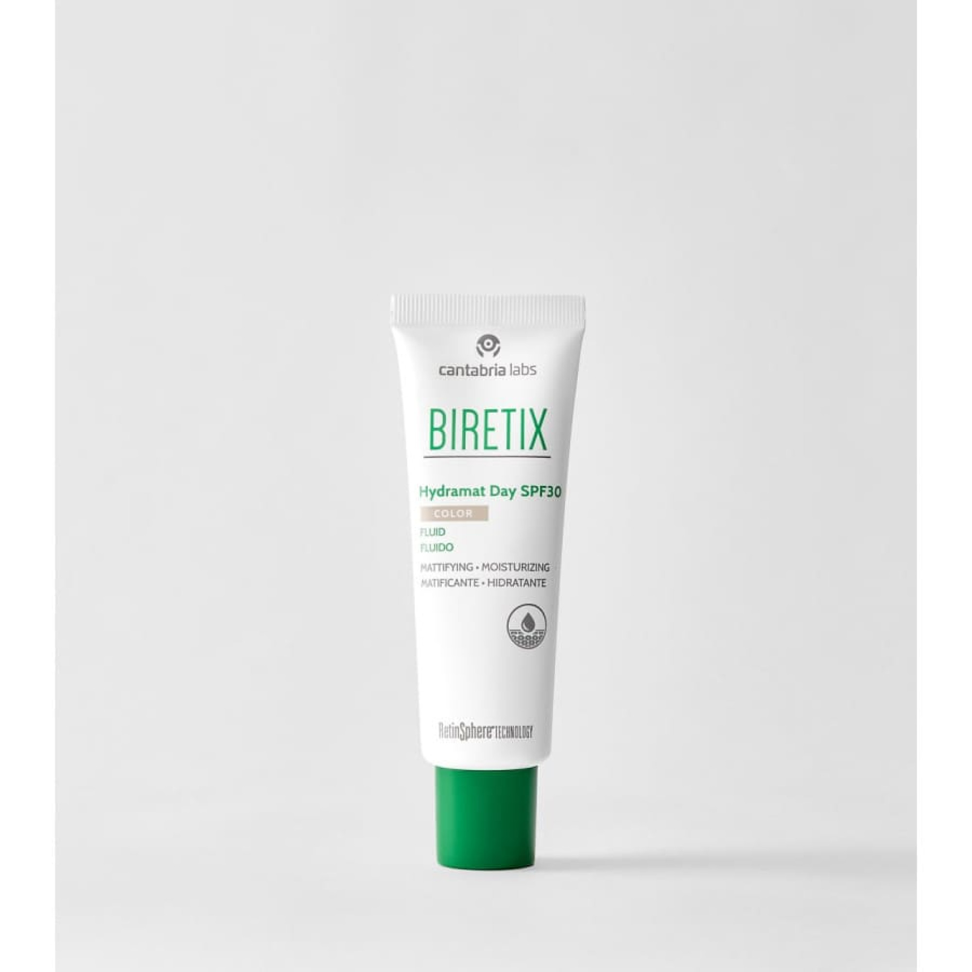 Cantabria Labs Biretix Hydramat Day Colour SPF 30 Матуючий флюїд з тоном для проблемної шкіри SPF 30
